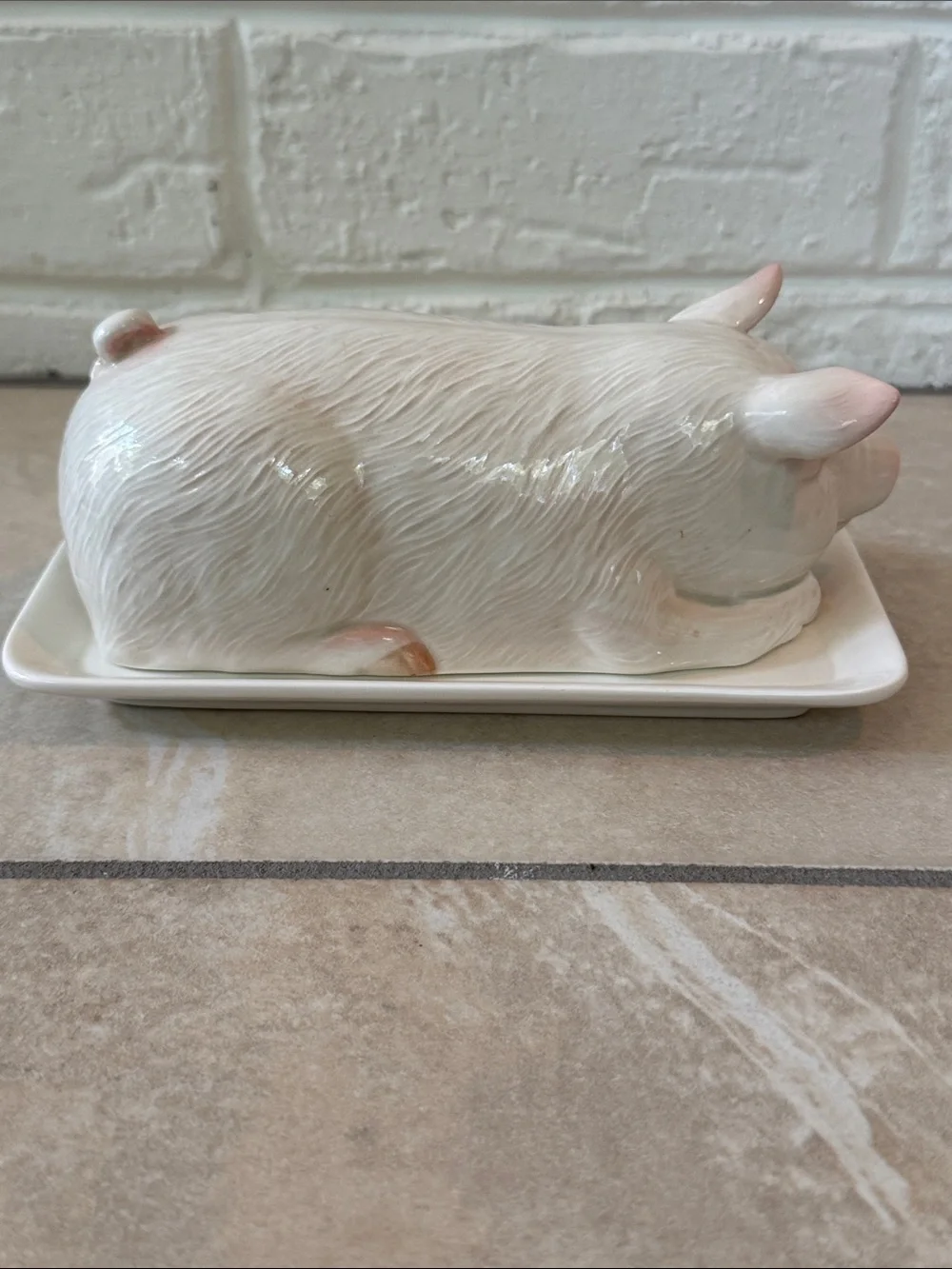 Otagiri Sleeping Pink Pig Covered 7 3/8